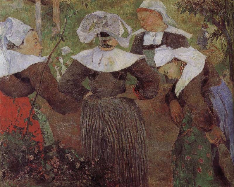 Paul Gauguin Four women dancing Brittany oil painting image